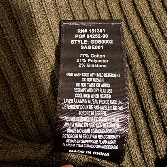 GOOD AMERICAN Sage Green Ribbed Stretchy Straight Pencil Midi Skirt - Size 2 - Picture 5 of 7